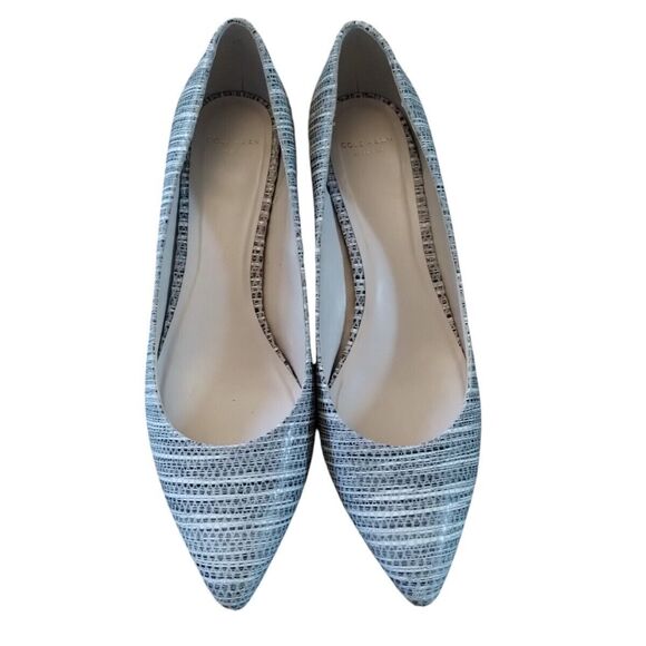 Cole Haan Juliana Pump 45 Heels Black White Snake Print 9.5B Box Extra Heel Tips - Picture 1 of 15